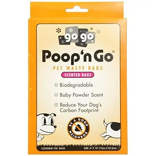 GoGo Pet Products 100-Pack Poop n Go Pet Waste Bags with Handles Scented Fresh