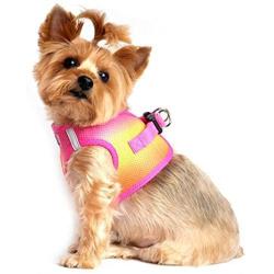 DOGGIE DESIGN American River Dog Harness Ombre Collection - Raspberry Pink and Orange XXL