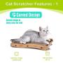 Pet Soft Cat Scratcher Cardboard - Corrugated Cat Scratching Pad Non-Slip Cat Lounge Scratcher, Kitty Scratcher for Furniture Protector with Catnip 2pack