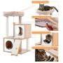 PAWZ Road Cat Tree Multi-Level Cat Tower Furniture with Spacious Perch, Fully Wrapped Sisal Scratching Posts and Replaceable Dangling Balls