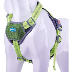 ThinkPet Upgraded Comfortable Dog Harness - Full Adjustable Reflective Vest Harness with Control Handle, Neoprene Padded Dog Vest, Unique Design Outdoor Nylon Harness