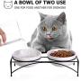 Y YHY Cat Bowls,Elevated Cat Food and Water Bowls with Stand,Raised Pet Bowls for Cats or Dogs,Ceramic Cat Dishes,12 Ounces,Microwave and Dishwasher Safe
