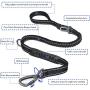 Heavy Duty Dog leashes for Large Dogs ,6Ft Reflective Multifunction Dog Leash with Car Seat Belt Bunckle,2 Padded Traffic Handle Dog Walking Training Shock Absorbing Bungee Leash for Extra Control