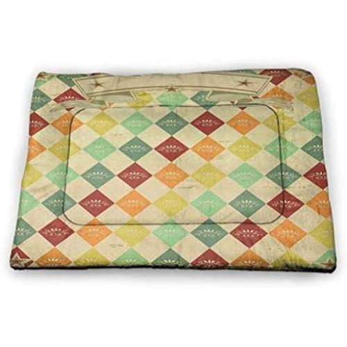DayDayFun Vintage Pet Mat for Kennel Brown Toned Diagonal Lines Stripes Modern Geometrical Image Art Print Bite-Resistant Pet Mat Sand Brown Chocolate