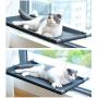 Light Source Cat Window Perch, Cat Hammock Window Seat, Durable, Space Saving and Safety Window Mounted Cat Bed for Large and Small Cats (Large-Black)