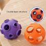XIHONGSHIR Dog Rubber Ball Chew Toys, Dog Toys Balls Tough, Dog Toys Squeaky Balls, Nontoxic Bite Resistant, Teeth Cleaning, Ideal for Small Medium Dogs, 2Pcs,Orange+Blue