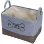 Morezi Durable Canvas Dog Toy bin Storage with Handle, Puppy Toy Basket, Doggie Toy bin - Idea for Carry Small Dog Puppy Toys, Blankets, Diaper, leashes and Dog Stuff