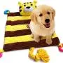 AWOOF Puppy Bed with Puppy Teething Toys, Pet Bed with Chew Squeak Rope Toys, All-in-One Durable Dog Bed Mat for New Puppies AWOOF Puppy Bed with Puppy Teething Toys, Pet Bed with Chew Squeak Rope Toys, All-in-One Durable Dog Bed Mat for New Puppies