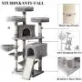 IBUYKE Cat Tree Tower Condo Cat Play Furniture with Sisal Scratching Posts Perches Houses Kitten Play House, Light Gray, UCT012021W IBUYKE Cat Tree Tower Condo Cat Play Furniture with Sisal Scratching Posts Perches Houses Kitten Play House, Light Gray, UCT012021W