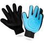 HOLD ON WAY Pet Grooming Gloves - Cat Dog Hair Brush Gloves - Pet Bath Brush Gloves - Pet Massage Gloves - Closer and Safer to Your Pet - Comfortable and Breathable - 1 Pair - 9.45in