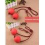 JKQ Dog Rope Ball Ball On A Rope Dog Toy Natural Elastic Solid Rubber Dogs Balls Chew Toys for Small Dogs