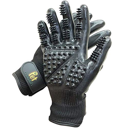 Effective Patented Grooming Gloves One Size Fit All Works For Dogs, Horses, Cats and Other Animals (1-pair)