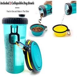 IPLANEDO Dog Water Bottle Bowls for Traveling Pet Feeding Container 2-in-1 with 2 Collapsible Silicone Bowls, Outdoor Dog Water Bowls for Hiking Walking Travelling