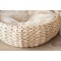 PetPals Hand Made Paper Rope Round Bed for Cat/Dog/Pet Sleep with Pillow, Natural