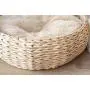 PetPals Hand Made Paper Rope Round Bed for Cat/Dog/Pet Sleep with Pillow, Natural