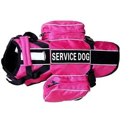 haoyueer Service Dog Backpack Harness Vest Removable Saddle Bags with Label Patches