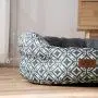 Bedsure Small Dog Bed & Cat Bed, Round Pet Beds for Indoor Cats or Small Dogs, Round Machine Washable Super Soft & Plush Flannel Pet Supplies, Slip-Resistant Oxford Bottom,Coin Print Grey