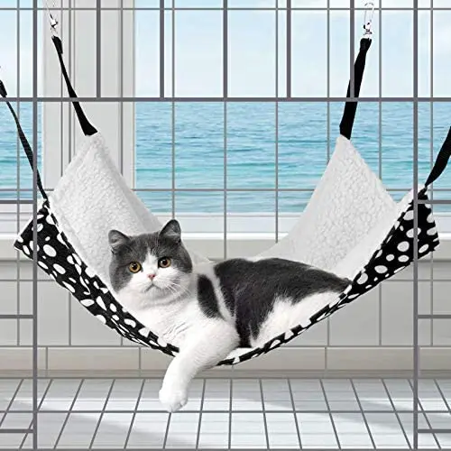 Lamoutor Pet Cage Hammock Soft Plush Pet Hanging Bed Winter Warm Cotton Rabbit Cat Rat Ferret Pet Hammock Bed for Cage Lamoutor Pet Cage Hammock Soft Plush Pet Hanging Bed Winter Warm Cotton Rabbit Cat Rat Ferret Pet Hammock Bed for Cage