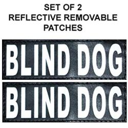 Doggie Stylz Set of 2 Reflective Blind Dog Removable Patches with Hook Backing for Working Dog Harnesses & Vests. Durable and Interchangeable - Comes in 3 Sizes Small, Medium and Large