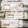 Qucey Pet Raised Bowls for Dogs and Cats, Bamboo Elevated Dog Feeder Stand 3 Heights Adjustable with 2 Stainless Steel Food Bowl