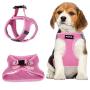 PINA Dog Harness, No-Pull Pet Harness with 2 Leash Clips, Adjustable Soft Padded Dog Vest, Reflective No-Choke Pet Oxford Vest with Easy Control Handle for Small Dog（Light Pink）