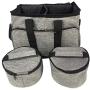 HonourHope Dog Travel Bag - Airline Approved Travel Set for Dogs, Puppy Cat Pet Tote Organizer with Multi-Function Pockets, Dog Food Container Bag and Dog Collapsible Bowl - Gray