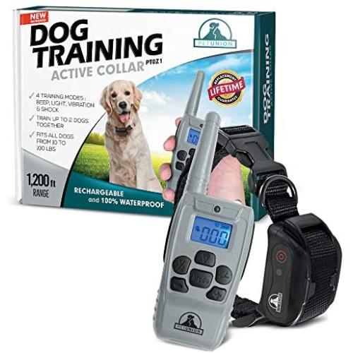 Pet Union PT0Z1 Premium Dog Training Shock Collar, Fully Waterproof, 1200ft Range