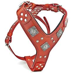 Bestia EROS Red Big Dogs Leather Harness. Padded. Handmade in Europe!