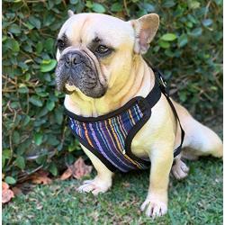 Dog Harness - Soft Padded no Pull Multicolored Mayan Design Step in Vest - Handmade
