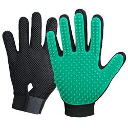 New Version Pet Grooming Brush, Enhance Pet Grooming Glove with 255 Tips, Deshedding Glove for Dog and Cat, 1 Pair Left & Right Gentle De-Shedding Glove Brush
