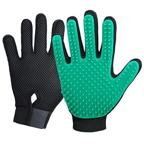 New Version Pet Grooming Brush, Enhance Pet Grooming Glove with 255 Tips, Deshedding Glove for Dog and Cat, 1 Pair Left & Right Gentle De-Shedding Glove Brush