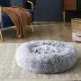 Western Home Faux Fur Dog Bed & Cat Bed, Original Calming Dog Bed for Small Medium Large Pets, Anti Anxiety Donut Cuddler Round Warm Washable Cat Bed for Indoor Cats(27'', Light Grey)