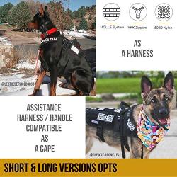 OneTigris Service Dog Harness,Tactical Dog Vest- Removable Neck Strap Compatible with Assistance Harness & Handle