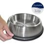 PetFusion Premium Brushed Anti-tip Dog & Cat Bowls (Set of 2 Bowls). Food Grade Stainless Steel. Bonded Silicone Ring for Traction.
