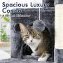 rabbitgoo Cat Tree Cat Tower 61'' for Indoor Cats, Multi-Level Cat Condo with Hammock & Scratching Posts for Large Cats Kittens, Tall Cat Climbing Stand with Plush Perch & Toys for Play Rest