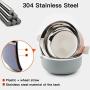 Spill Proof Dog Cat Travel Bowl Portable 304 Stainless Steel Multiple Layers Pet Water Food Storage Container with Invisible Handle for Pet Outdoor Traveling Raised Feeding (4 Layer)
