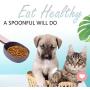 Dressyougo Muti-Functional Sturdy Measuring Food Scoop for Dogs Cats Birds, 1 Cup Spoon, Comfortable Long Handle with Clip, for Storage, 2PCS