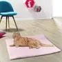 YUNNARL Furry Cat Bed/Mat (Convertible) Self-Warming Cat Mat Light Weight Fur Pet Bed for Cats, Puppy Cat Bed Mat Machine Washable Puppy Bed Best for Indoor Cats Houses, Floor, Car Back Seat Pink