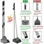 Dog Pooper Scooper,Tray and Spade Set, Adjustable Long Handle Metal Tray and Spade Poop Scoop with Bin for Pet Waste Removal, No Bending Clean Up for Medium and Large Dogs…