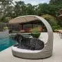 The Refined Canine Outdoor Dog Chaise Bed w/Shade Hood, Waterproof Poly Rattan Lounger with Washable Cushion The Refined Canine Outdoor Dog Chaise Bed w/Shade Hood, Waterproof Poly Rattan Lounger with Washable Cushion