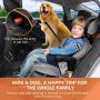 Dog Car Seat Cover 100% Waterproof, OKMEE Scratchproof Dog Seat Cover with Big Mesh Window, 2 Seat Belts and a Pocket, Durable Nonslip Seat Cover for Dogs Back Seat, SUVs and Trucks