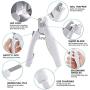 Pureworthy Dog Cat Nail Clippers led Light Pet Scissors Hidden File Collector to Avoid Over Cutting with Sharp Blades USB Charging