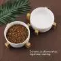 Micro Traders 2Pcs Ceramic Cat Dog Bowl, with Bamboo Elevated Stand for Puppy Kitten Pet Raised Feeder Gift Dishwasher-Safe White Micro Traders 2Pcs Ceramic Cat Dog Bowl, with Bamboo Elevated Stand for Puppy Kitten Pet Raised Feeder Gift Dishwasher-Safe White