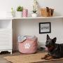 Bone Dry Pet Storage Collection Collapsible Bin, Medium Round, Rose