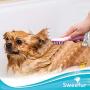 Sweefur Pet Massage Brush, Soft Silicone Shower Brush for Massage Dogs and Cats- Comfortable Handle Bath Brush for Shedding- Gentle Massage Pet Comb
