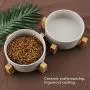 Micro Traders 2Pcs Ceramic Cat Dog Bowl, with Bamboo Elevated Stand for Puppy Kitten Pet Raised Feeder Gift Dishwasher-Safe Grey Micro Traders 2Pcs Ceramic Cat Dog Bowl, with Bamboo Elevated Stand for Puppy Kitten Pet Raised Feeder Gift Dishwasher-Safe Grey
