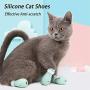 YYYux Silicone Anti-Scratch Cat Shoes Boots Rubber Precaution Scratch Gloves Cat Paw Protector Nail Cover Pet Grooming Scratching Booties for Home Bathing Checking Treatment Shaving