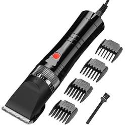 HONGNAL Pro Pet Clippers, Dog/Cat/Sheep Grooming Kit-7000 RPN-5000 mAh, Powerful Electric Pet Cutting Shaver with Low Noise, Guide Combs,Pet Hair Cutting Clipper with Low Noise (Black)