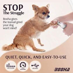 Booha Cordless Pet Nail Grinder for Dogs – Rechargeable Cat & Dog Nail Trimmer with Diamond Wheel Stone, Quick Guard, LED Light – 2-Speed Dog & Cat Grooming Pet Nail File Tool Quietly Trims Claws