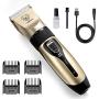 rabbitgoo Dog Grooming Clippers, Rechargeable Pet Hair Trimmer Doggy Grooming Kit, Electric Shaver Hair Remover Kit with 4 Guide Combs Low Noise Cordless Accessories for Pets/Dogs/Cats/Rabbits